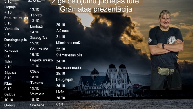 Žiga ceļojumu jubilejas tūre. Grāmatas prezentācija