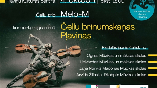 Čellu trio Melo -M koncerts “Čellu brīnumskaņas”