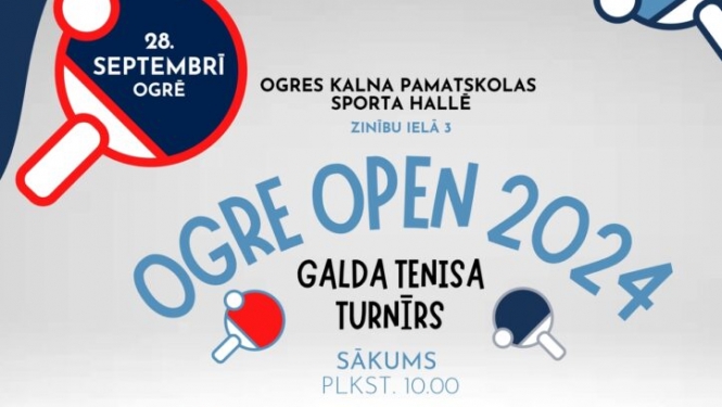 Galda tenisa turnīrs  “OGRE OPEN 2024”