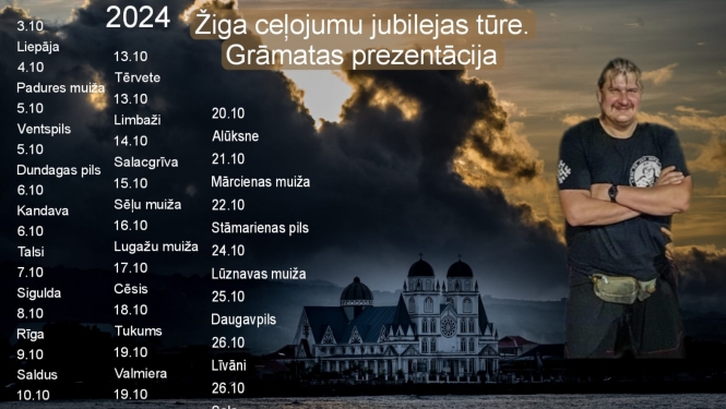 Žiga ceļojumu jubilejas tūre. Grāmatas prezentācija Ogresgalā