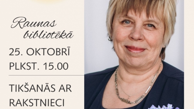 Tikšanās ar rakstnieci un dramaturģi Māru Jakubovsku Raunas bibliotēkā