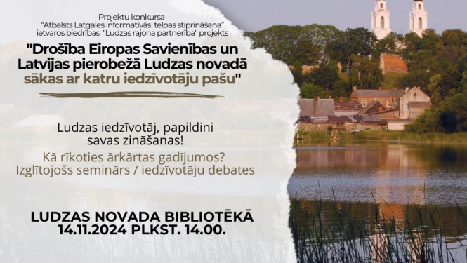 Seminārs “Kā rīkoties ārkārtas gadījumos?” Ludzas novada bibliotēkā