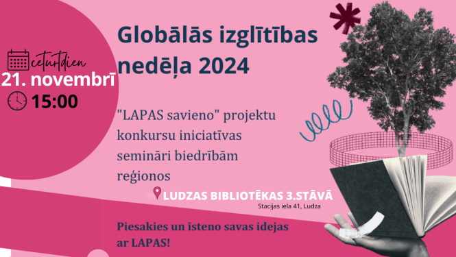 “LAPAS savieno” projektu konkursu iniciatīvas seminārs Ludzas novada bibliotēkā