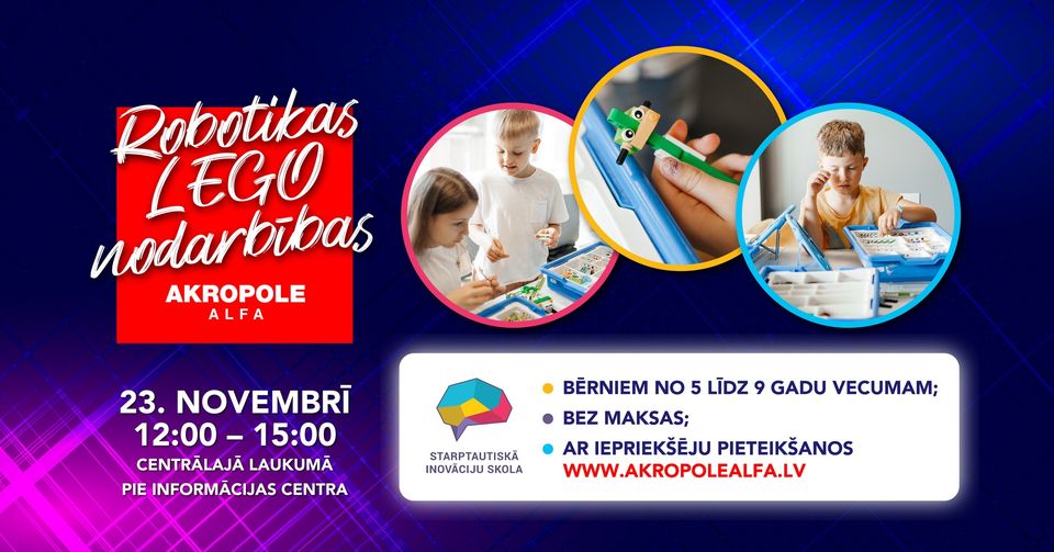 Robotikas LEGO nodarbības bērniem “AKROPOLE Alfa”!