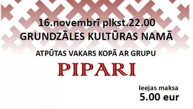Groziņvakars ar grupu „Pipari”