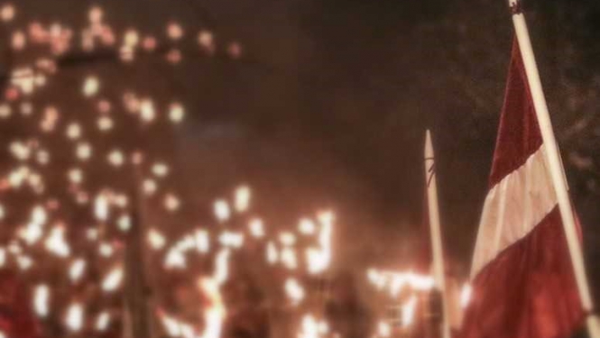 Lāčplēša dienas lāpu gājiens Kalnciemā