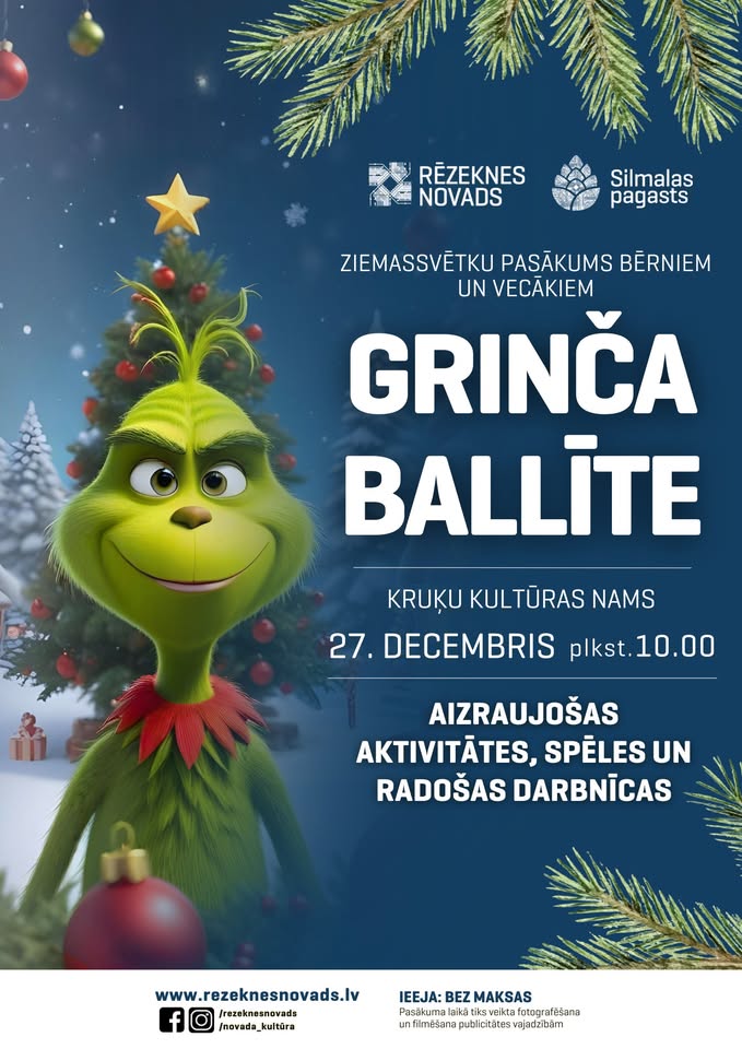 Ziemassvētku pasākums bērniem “Grinča ballīte”