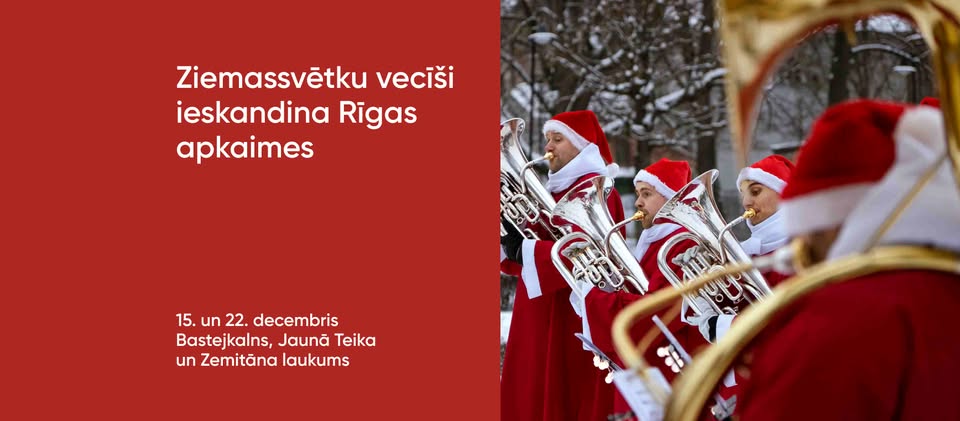 Ziemassvētku vecīši ieskandina Rīgas apkaimes
