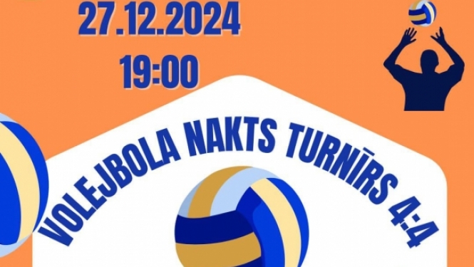 Apes Sporta kompleksā Volejbola nakts turnīrs 4:4