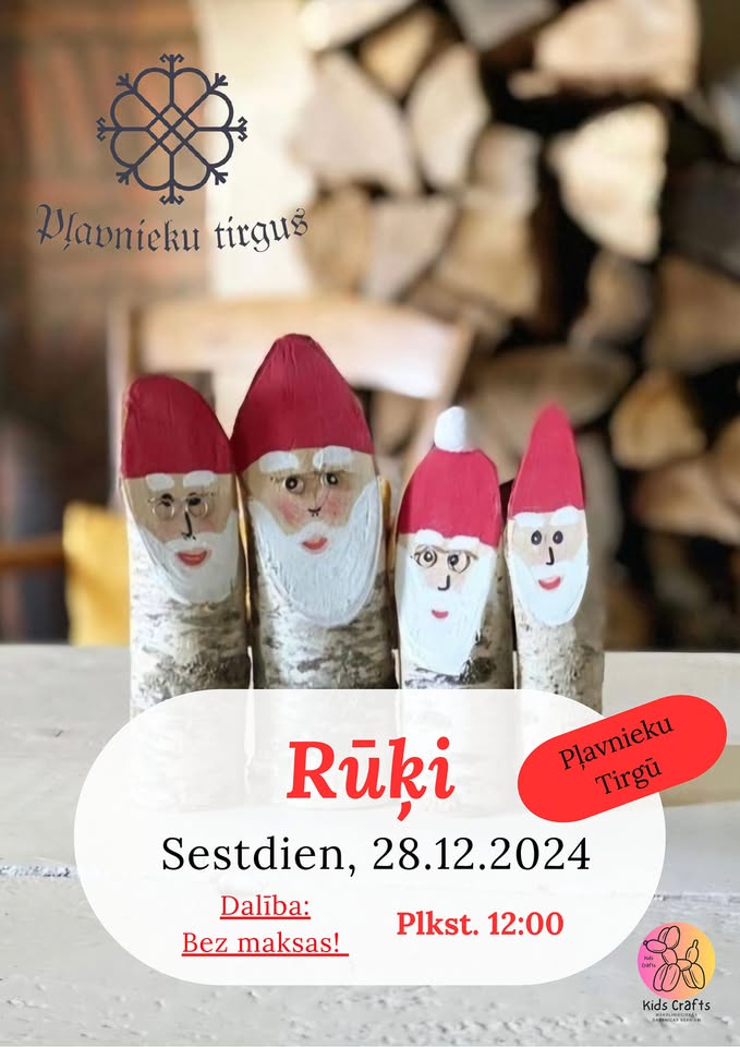 Rūķi – darbnīca bērniem Pļavnieku Tirgū (sestdiena)