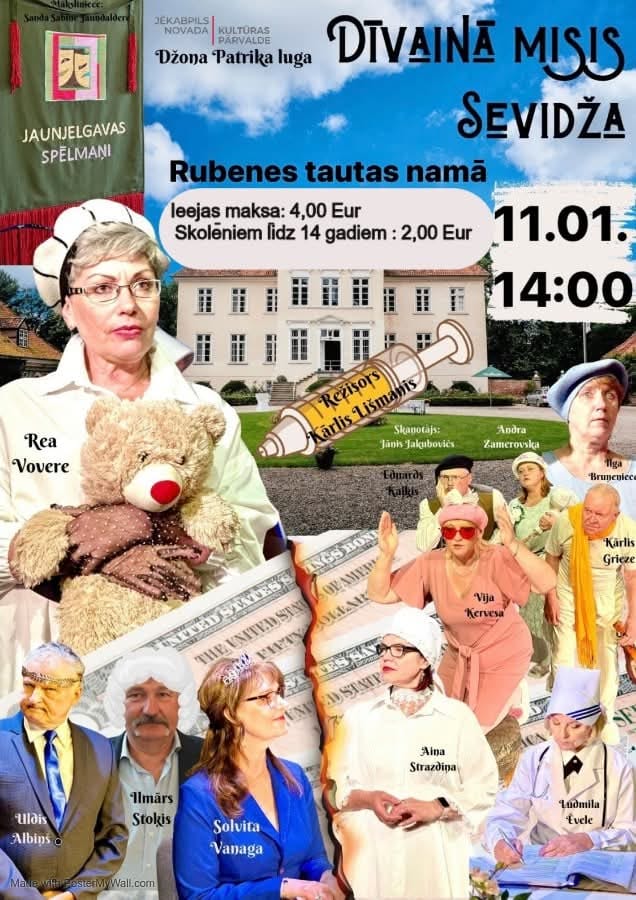Amatierteātra “Jaunjelgavas spēlmaņi” izrāde “Dīvainā misis Sevidža”