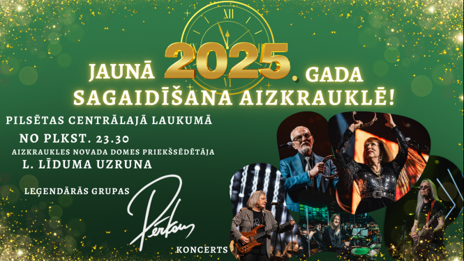Jaunā 2025. gada sagaidīšana Aizkrauklē kopā ar grupu PĒRKONS