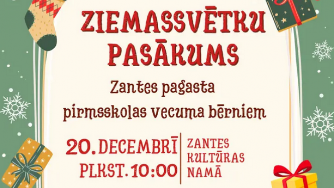 Ziemassvētku pasākums Zantes pagasta pirmsskolas vecuma bērniem