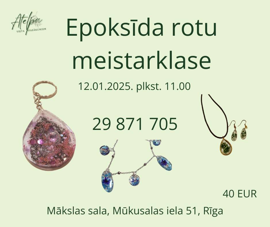 Epoksīda rotu meistarklase Rīgā