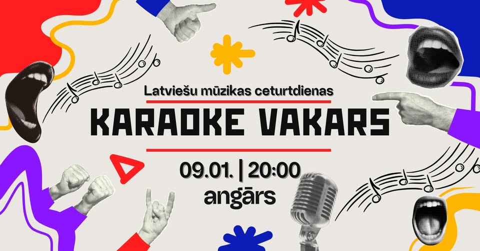 Latviešu mūzikas ceturtdienas KARAOKE VAKARS 9.01. Angārā