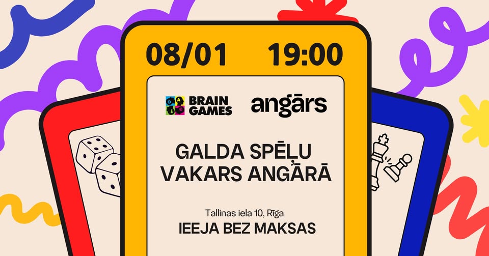 Galda spēļu vakars Angārā 8.01. ar BRAIN GAMES