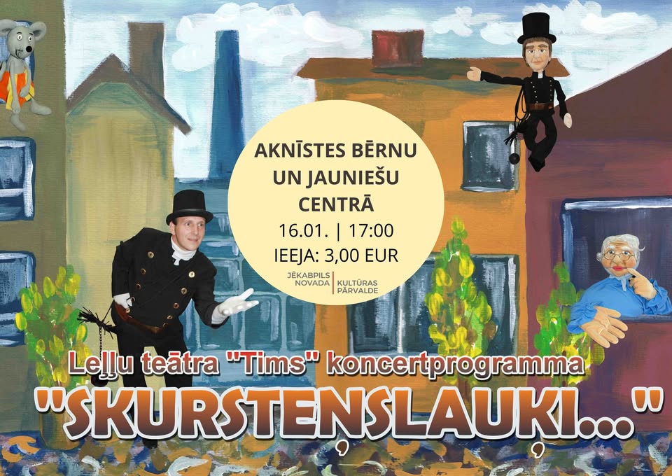 Aknīstes bērnu un jauniešu centrā Leļļu teātra “Tims” izrāde “Skursteņslauķi”