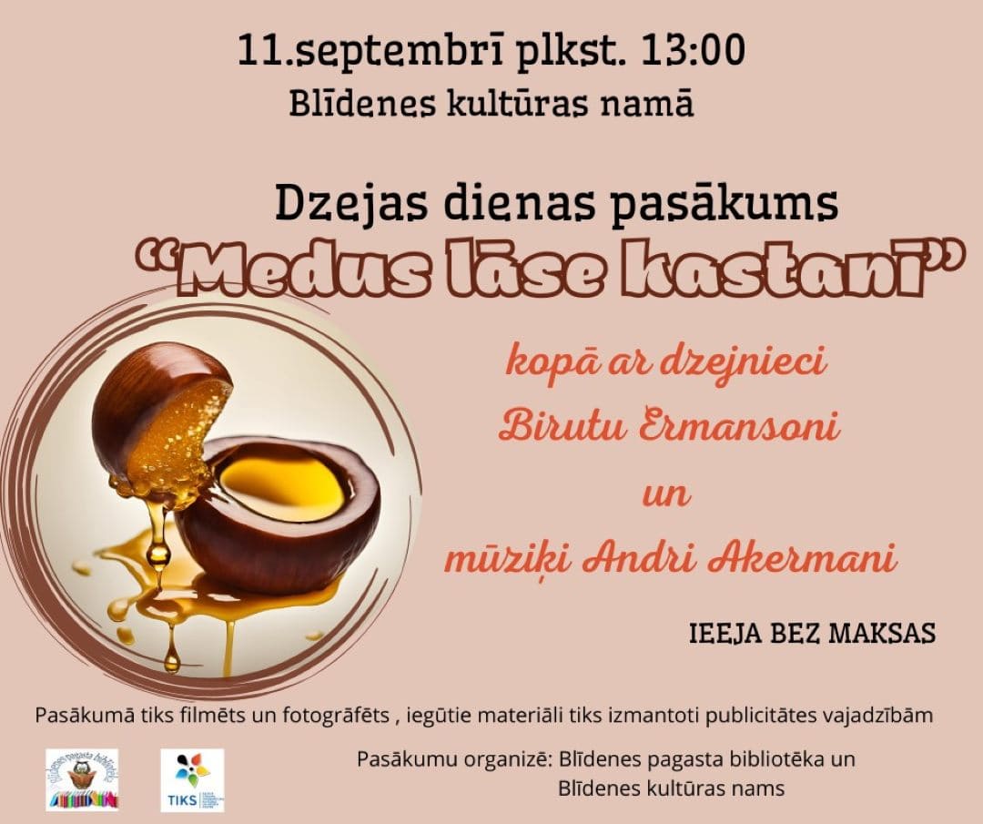Dzejas dienas pasākums “Medus lāse kastanī”