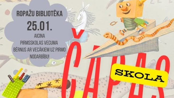 Čapas skolas nodarbības Ropažu bibliotēkā