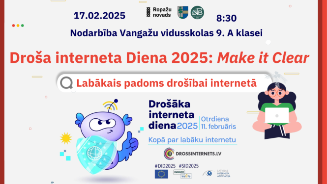 Droša interneta Diena 2025: Make it Clear Vangažu pilsētas bibliotēkā