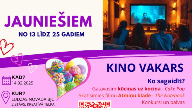 Kino vakars un radošā darbnīca Ludzas novada BJC