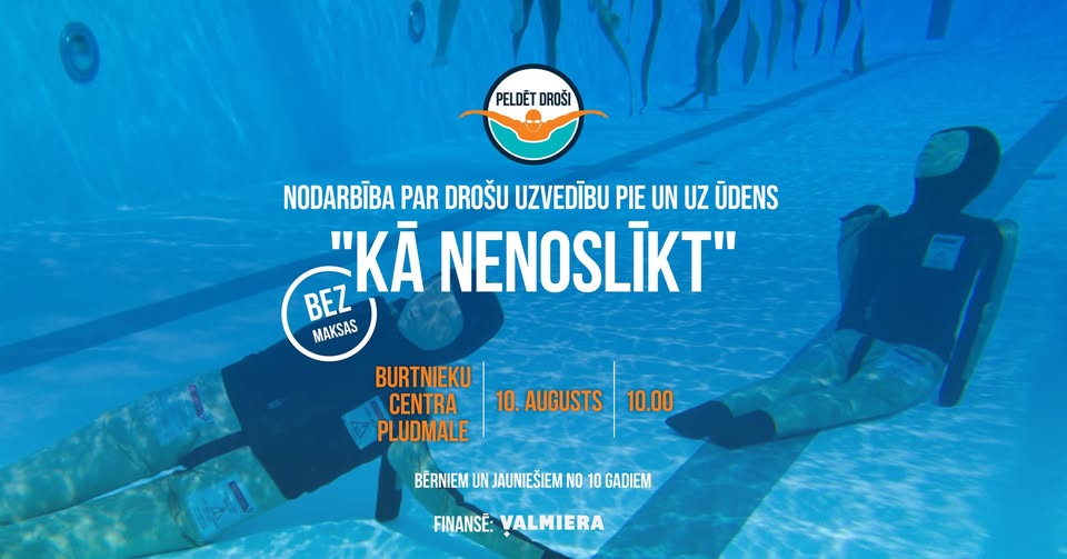Bezmaksas nodarbība bērniem “Kā nenoslīkt” Burtniekos