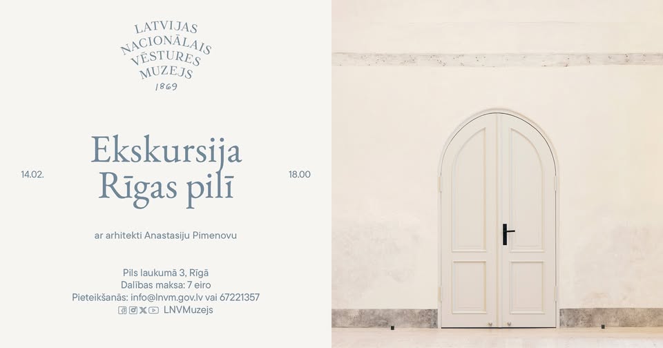 Ekskursija Rīgas pilī ar Anastasiju Pimenovu 14. februārī