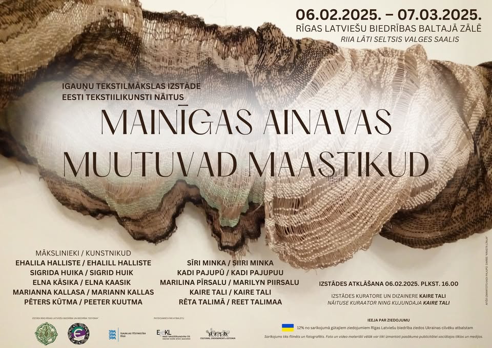 Igauņu tekstilmākslas izstāde “Mainīgas ainavas”