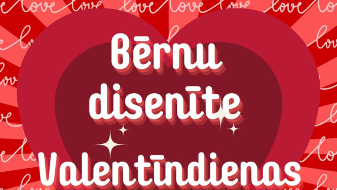Bērnu disenīte Valentīndienas noskaņās