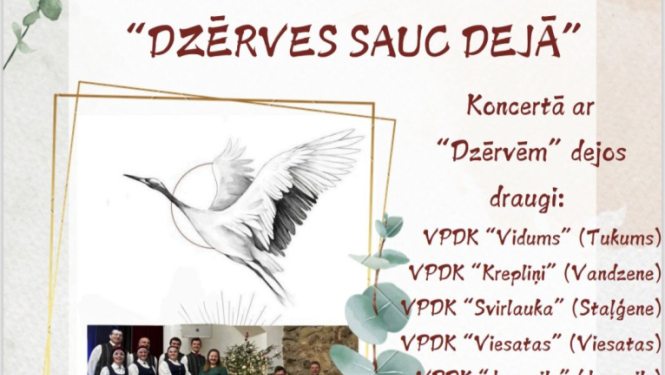 Vidējās paaudzes deju kolektīva “Dzērves” 5 gadu jubilejas koncerts “Dzērves sauc dejā”