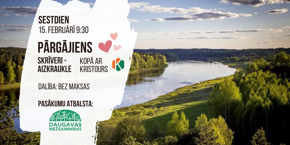 Pārgājiens Skrīveri-Aizkraukle 15.februārī 9:30