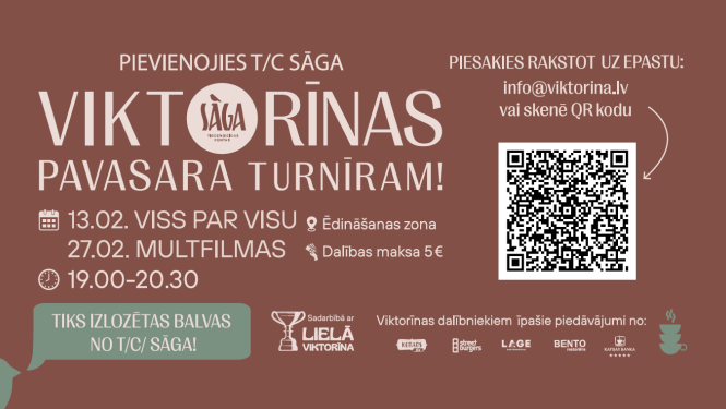 Viktorīnas vakars TC “Sāga”