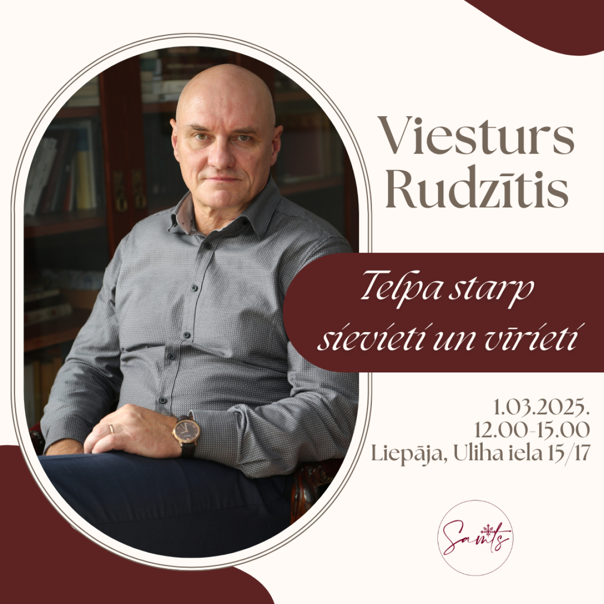 Viestura Rudzīša lekcija “Telpa starp vīrieti un sievieti