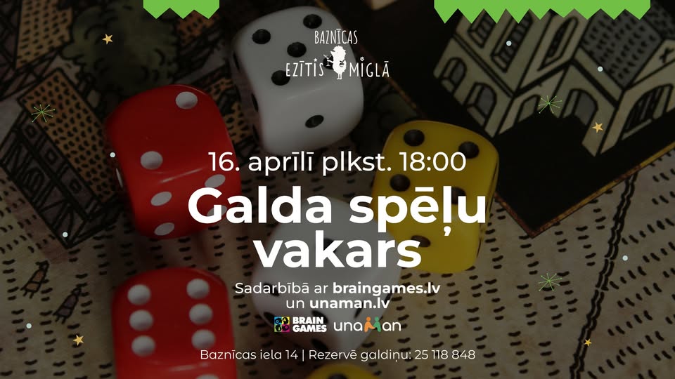 Galda spēļu vakars // Baznīcas Ezītis miglā