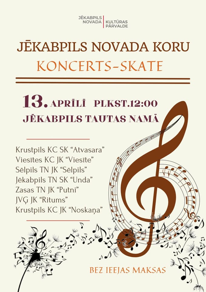 Jēkabpils novada koru koncerts – skate