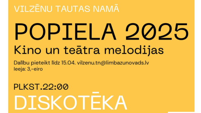 Popiela 2025 un diskotēka