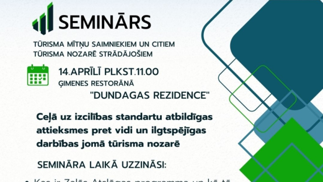 Seminārs tūrisma jomas uzņēmējiem