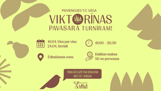 Viktorīnas vakars TC “Sāga”